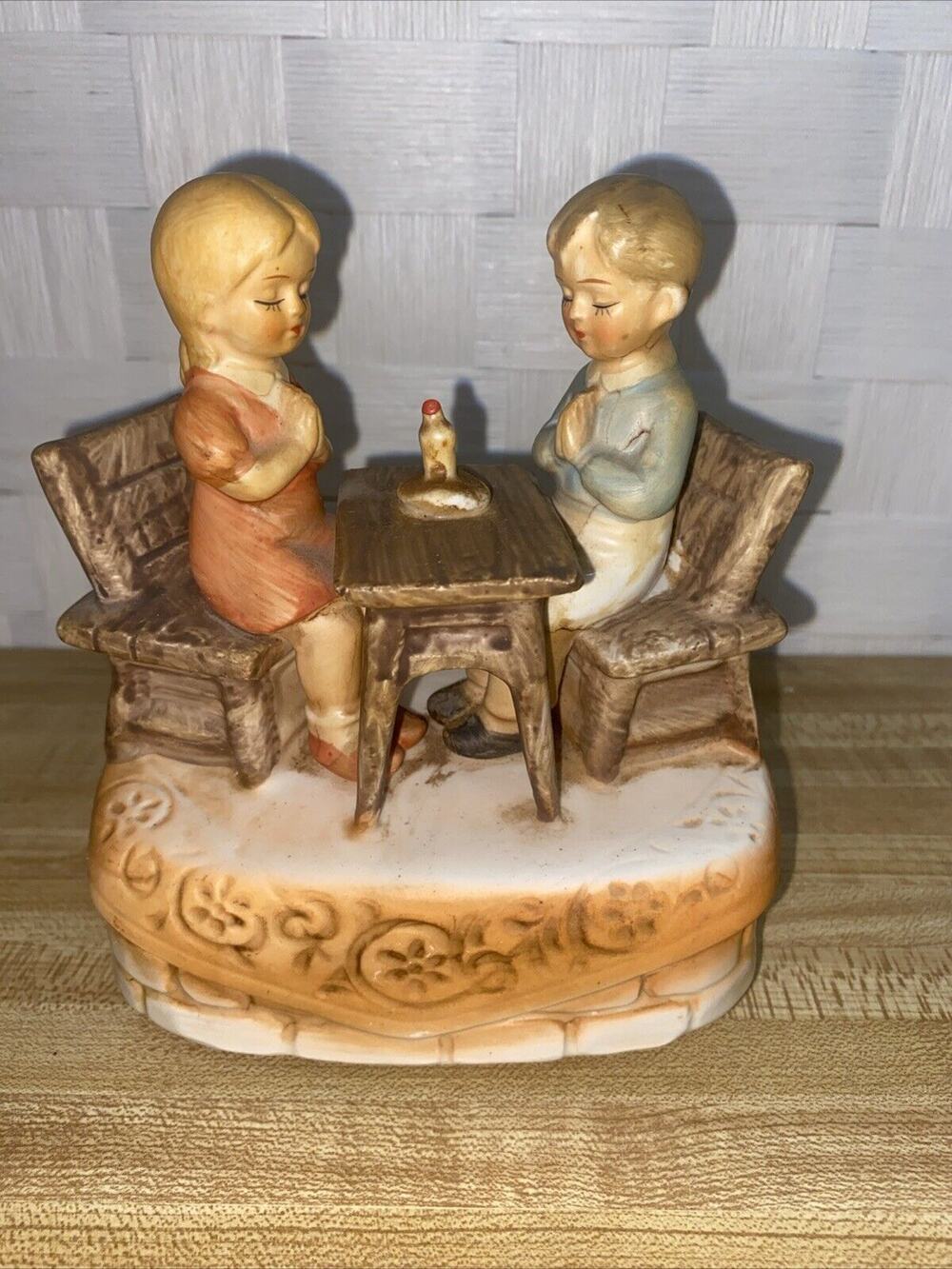 Vintage 1970 Price Import Japan Music Box Candle Prayer Children Twinkle Twinkle